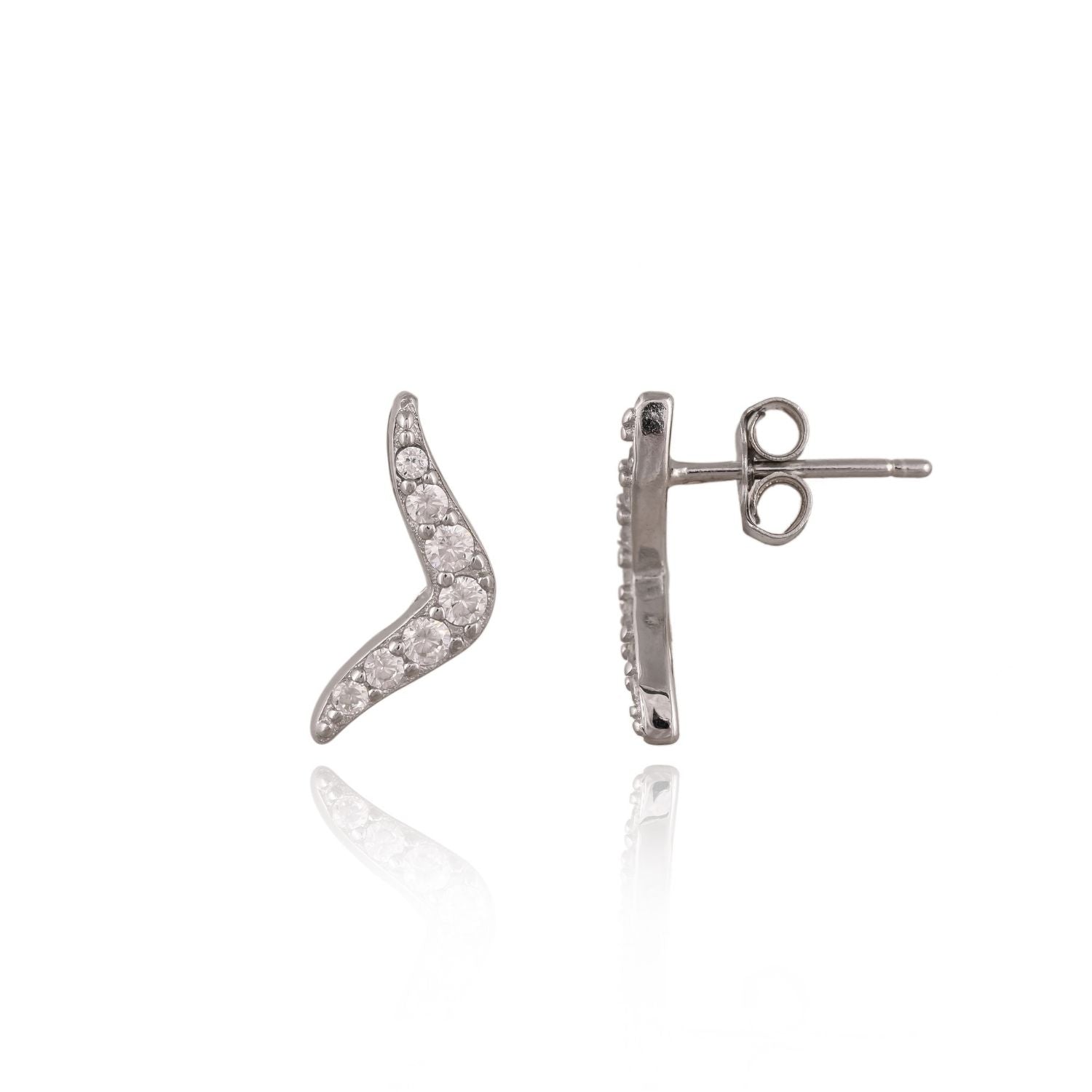 Wave-link crystal necklace and bar-drop earring set