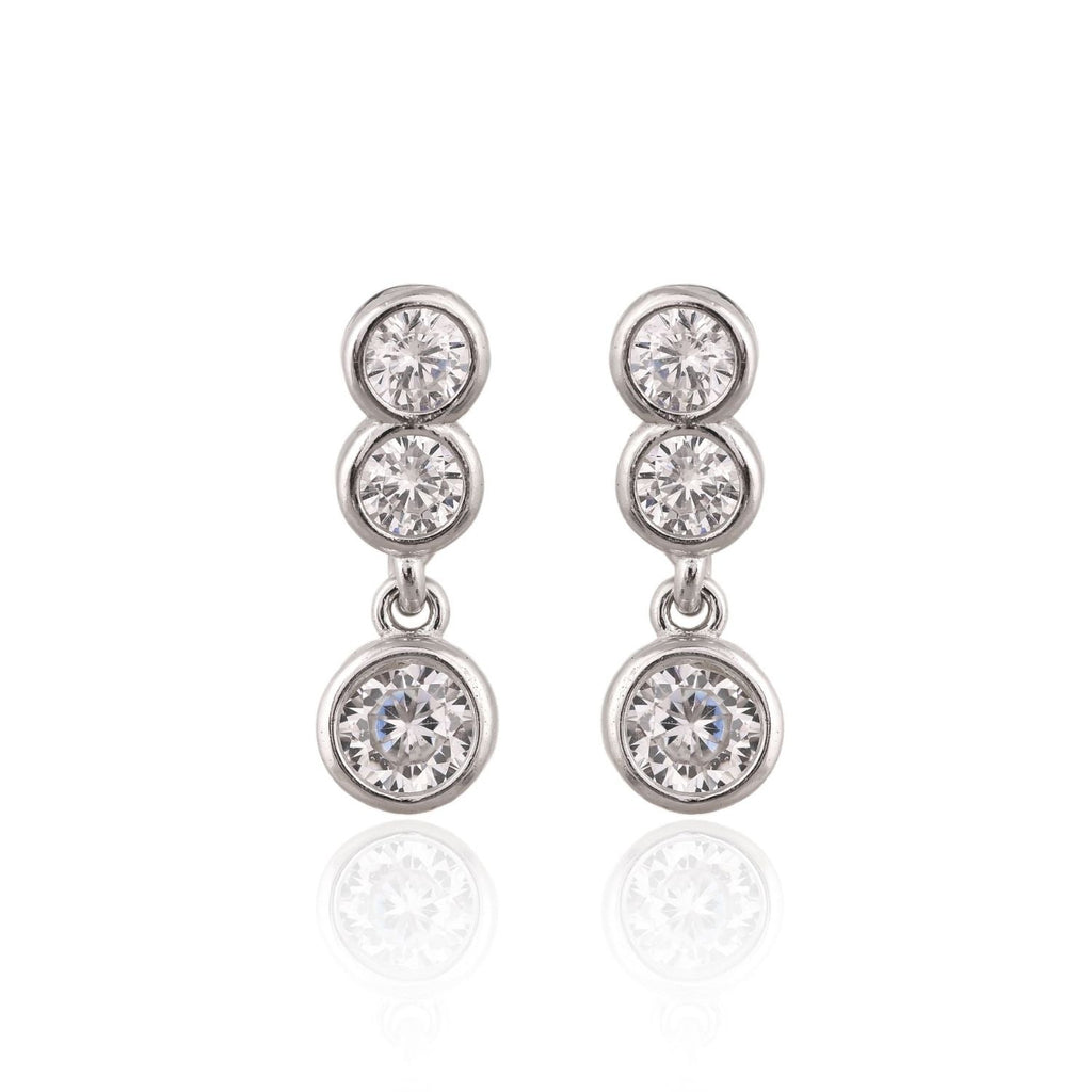 Crystal drop-dangle necklace and earring set