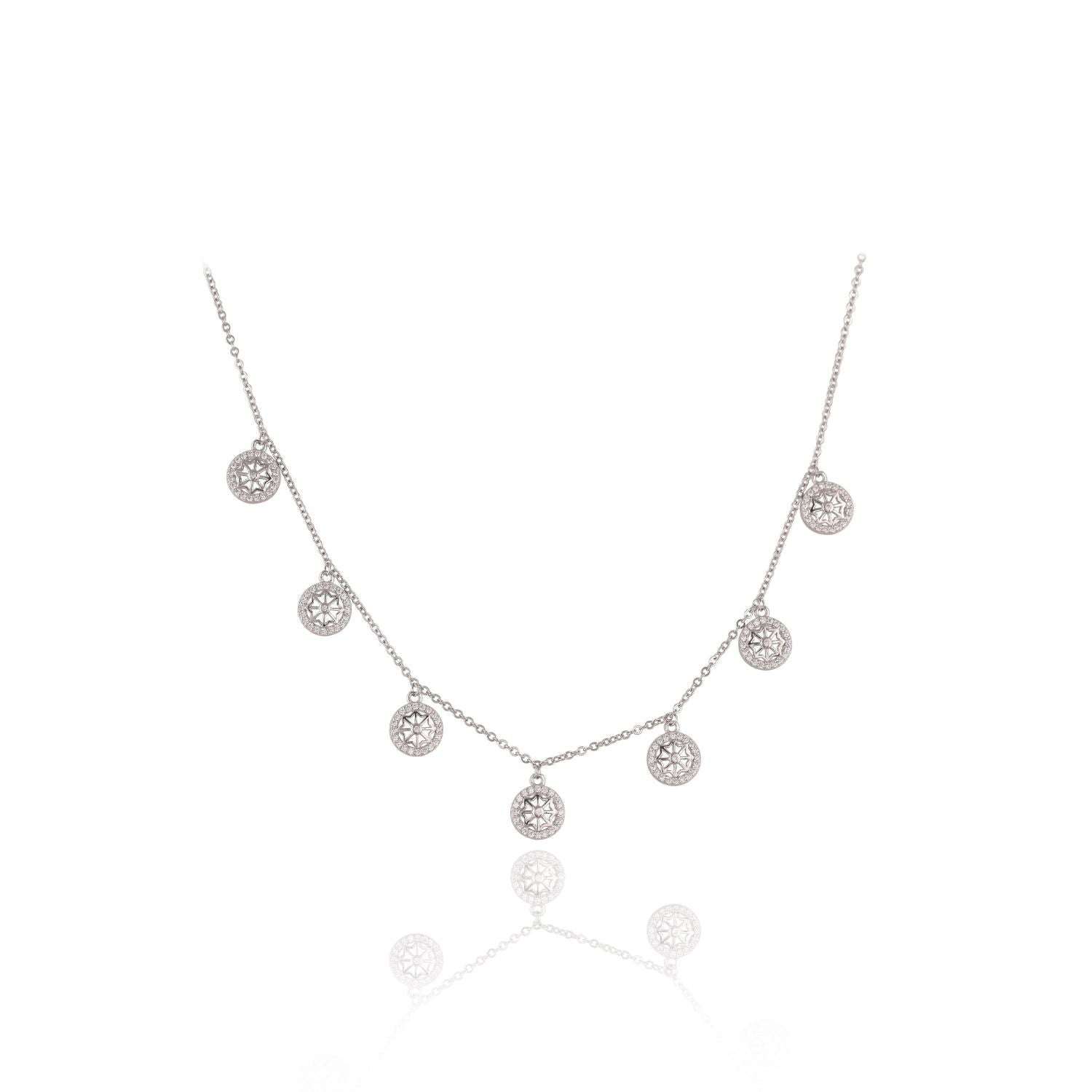 Coin-drop necklace and earring set