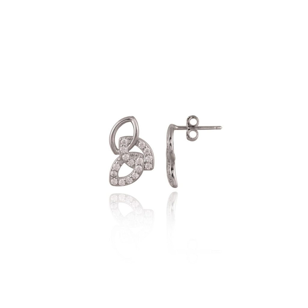 Heart-knot pendant and earring set