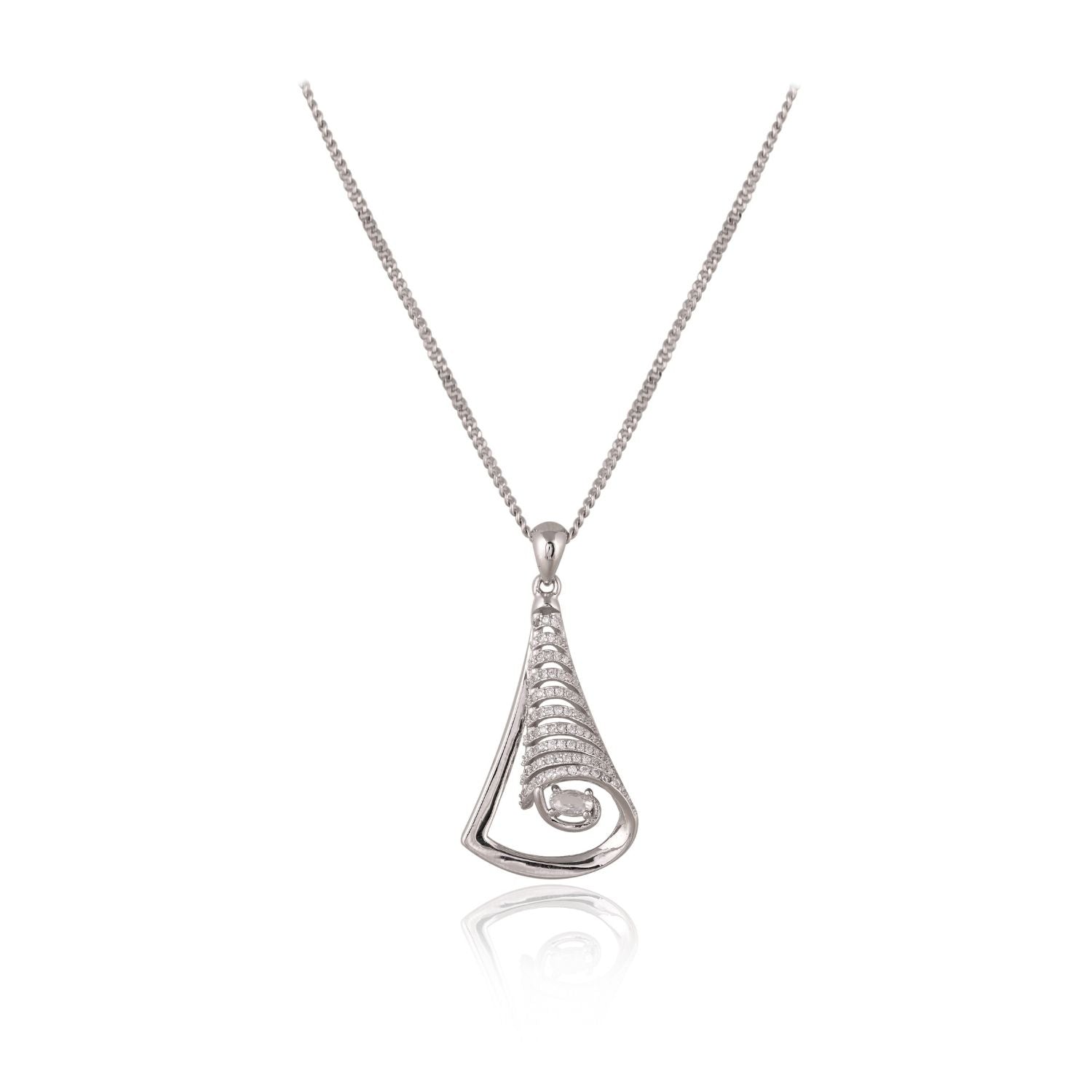 Modern abstract silver jewelry set