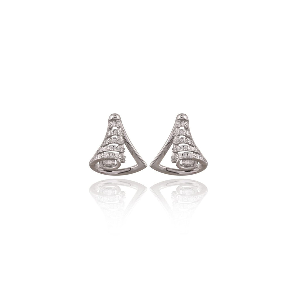 Modern abstract silver jewelry set