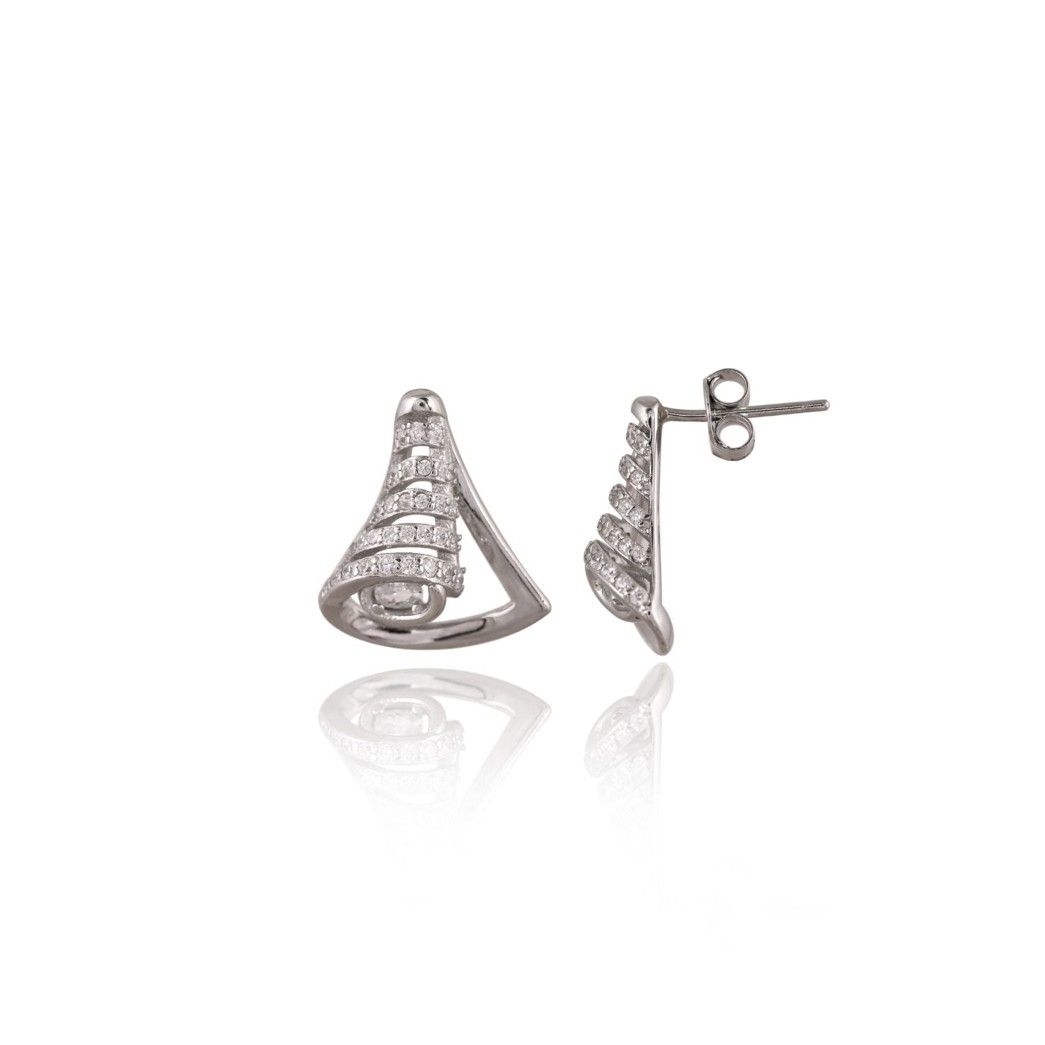 Modern abstract silver jewelry set