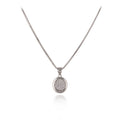 Round pavé disc pendant and stud earring set