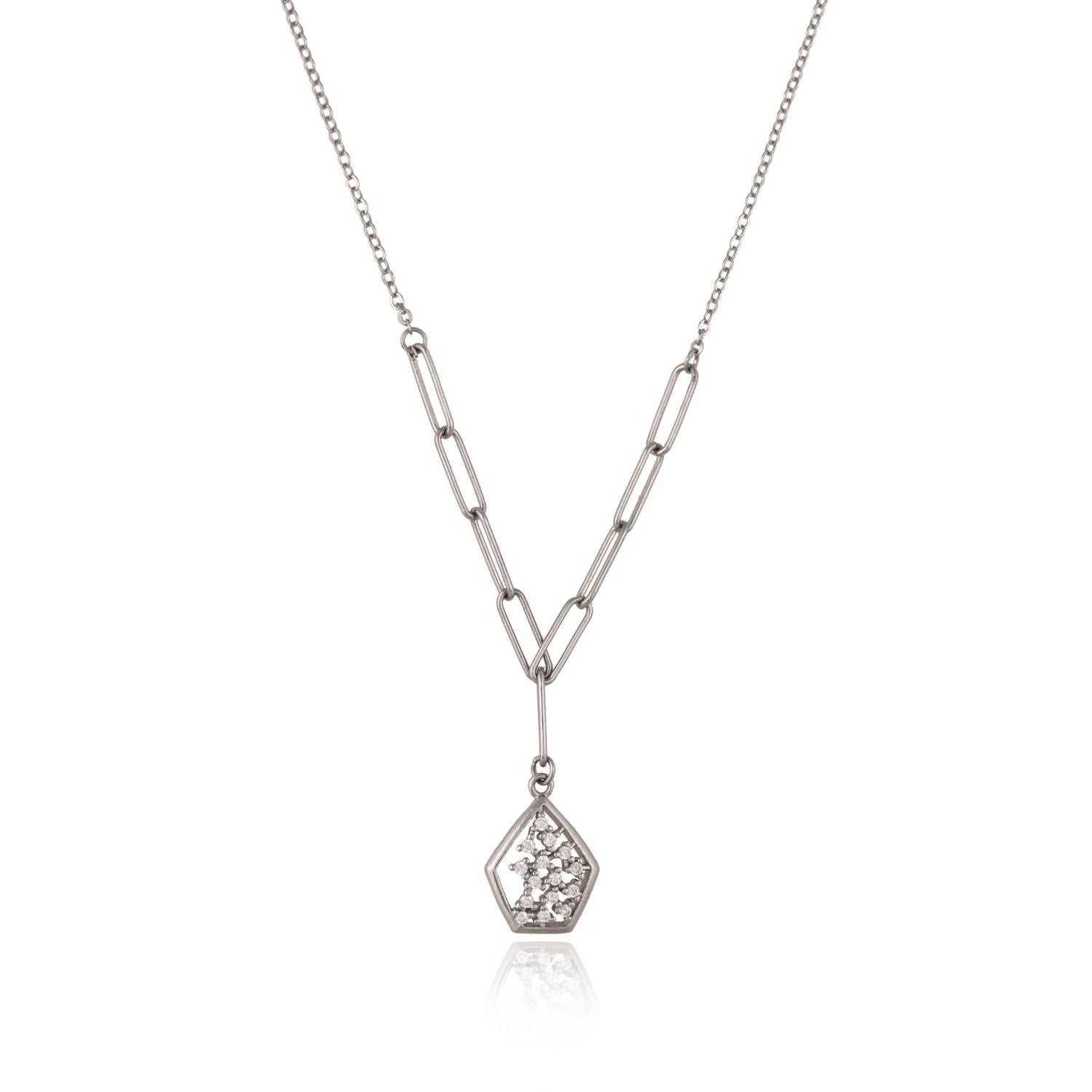 Minimalist Silver with Geometric Charm