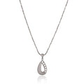 Elegant Teardrop Silver Necklace Set