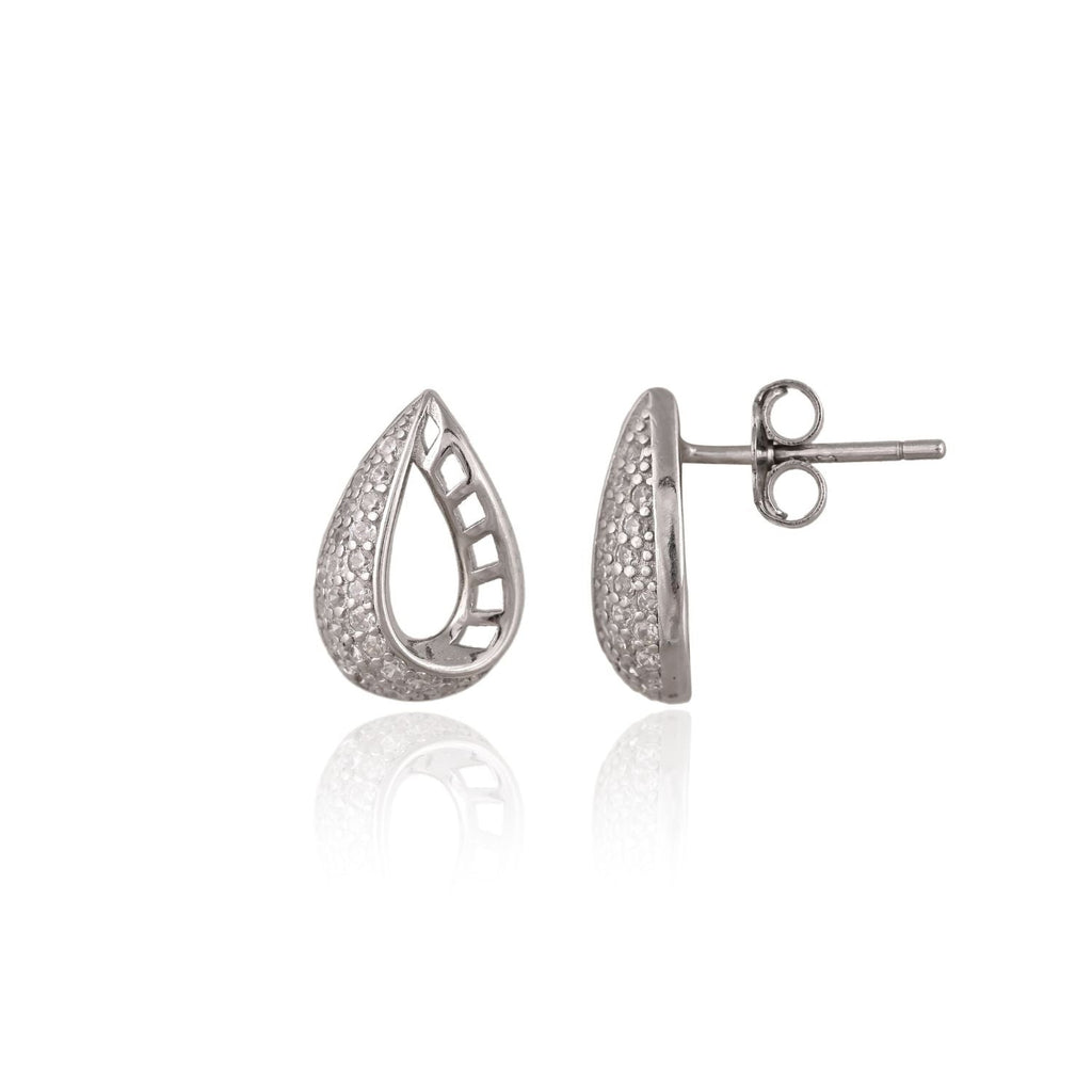 Elegant Teardrop Silver Necklace Set