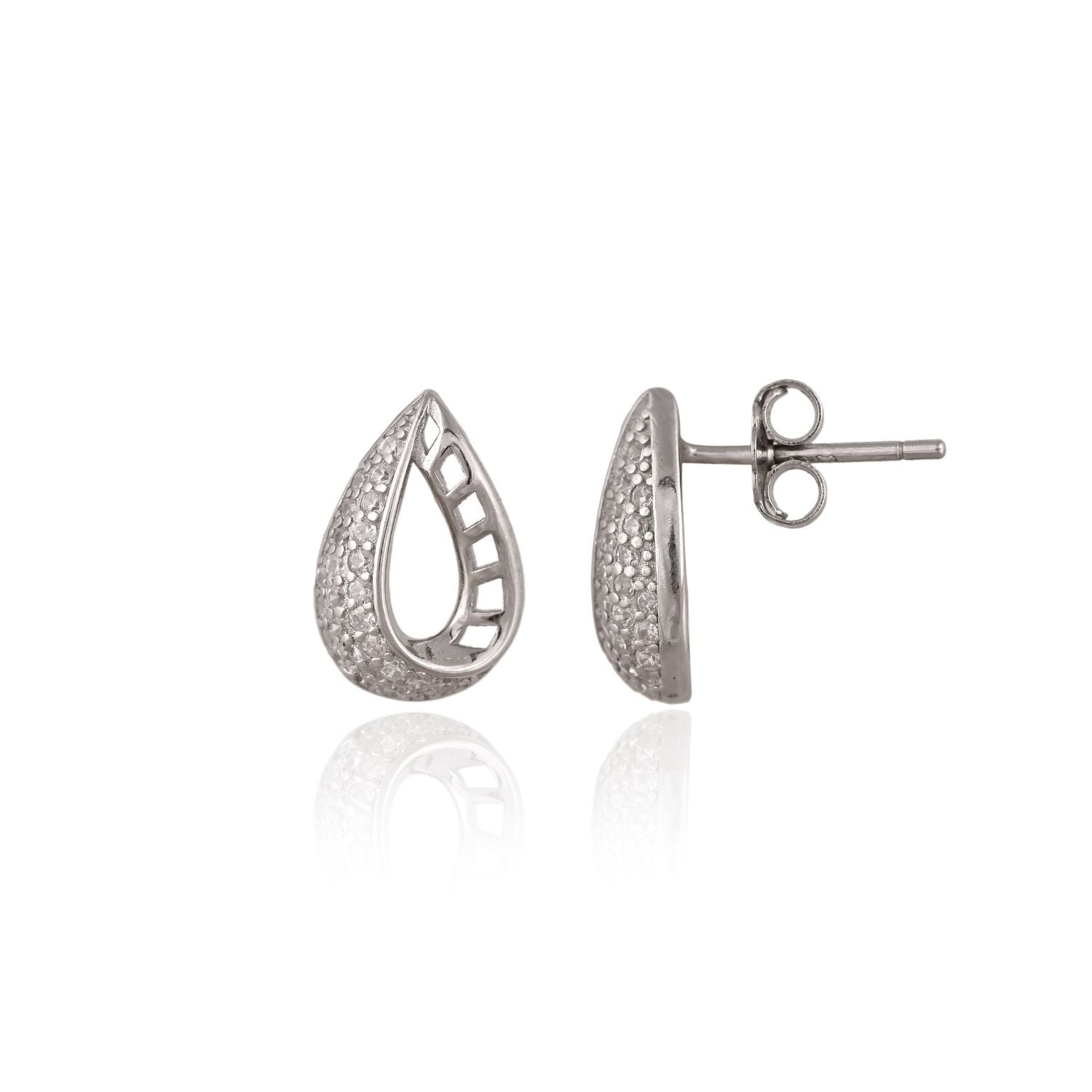 Elegant Teardrop Silver Necklace Set