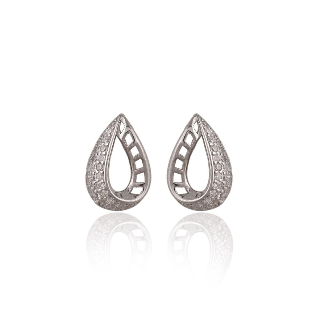 Elegant Teardrop Silver Necklace Set