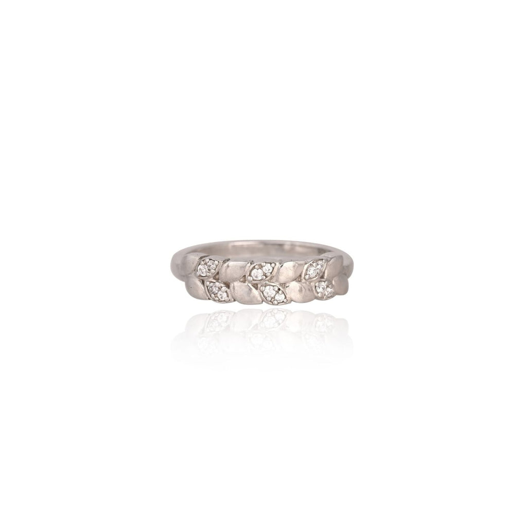 Cuban-link inspired band ring