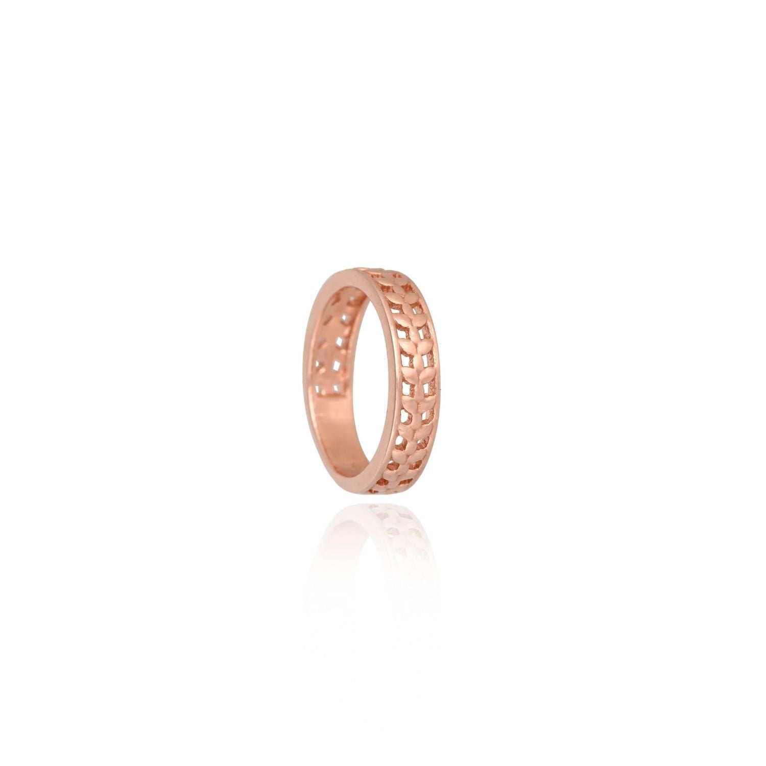 Textured rose-gold band ring