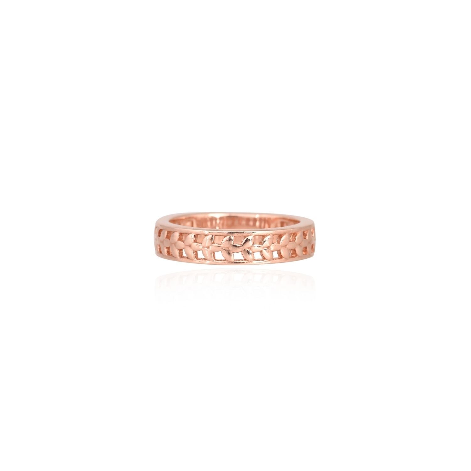 Textured rose-gold band ring