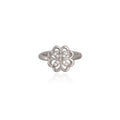Floral filigree crystal ring