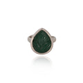 Vintage carved emerald-green statement ring