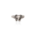 Oxidized silver elephant-head ring