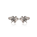 Peacock-motif oxidized toe ring