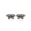 Butterfly-themed oxidized toe ring
