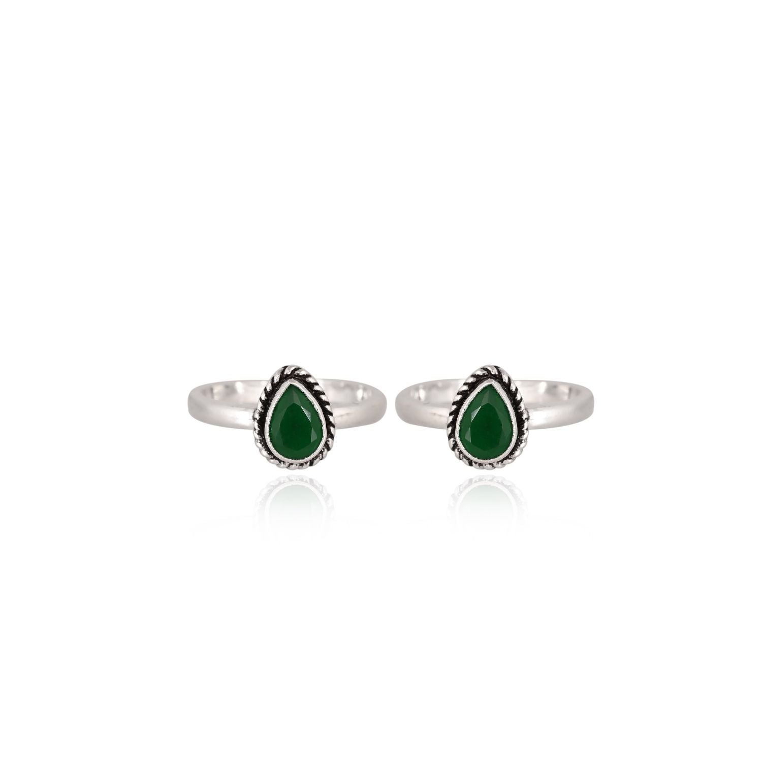 Green-stone tribal toe ring