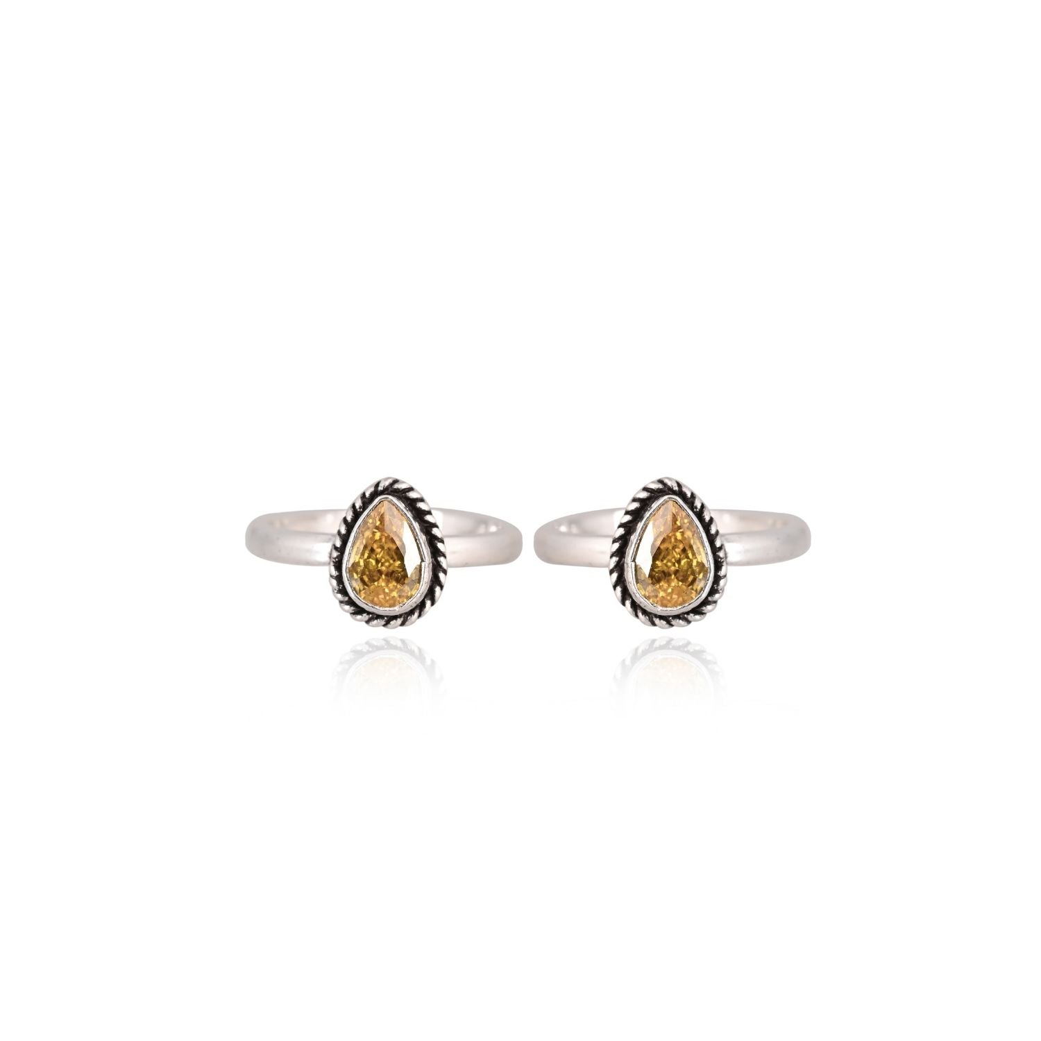 Yellow-stone oxidized toe ring