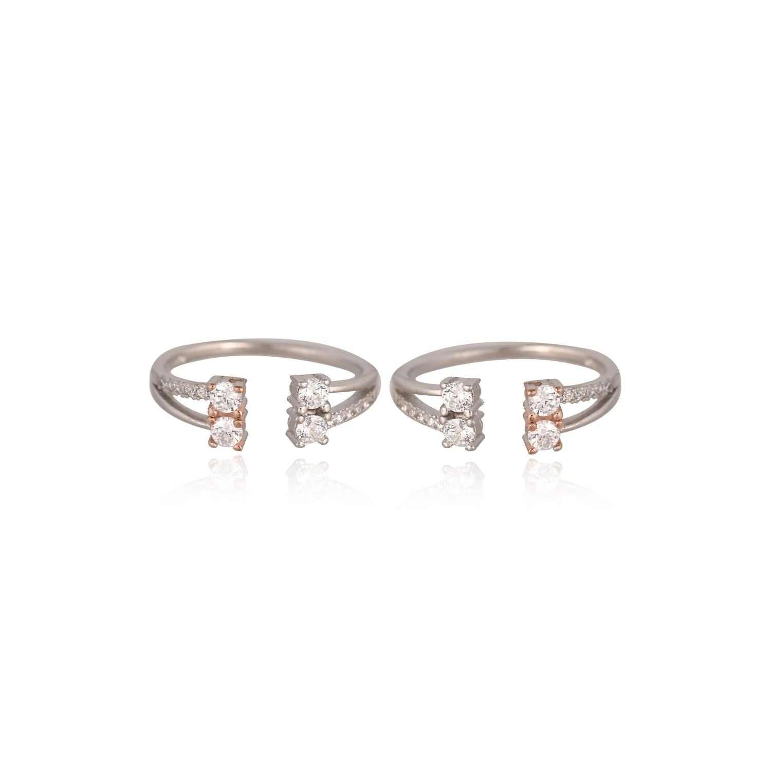 Twin-solitaire sparkle toe ring