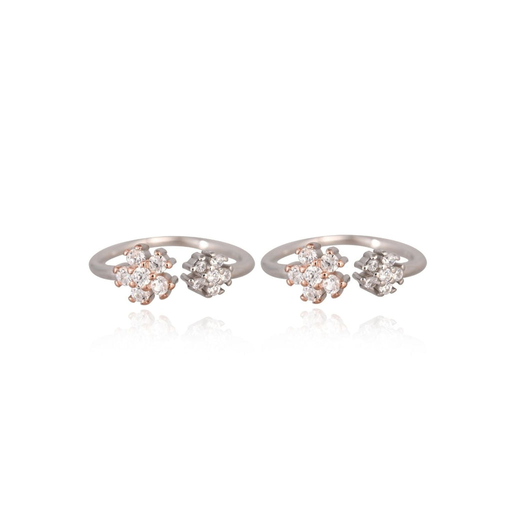 Double-stone sparkling toe ring