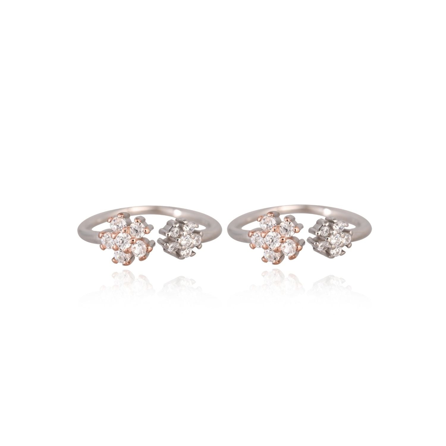 Double-stone sparkling toe ring