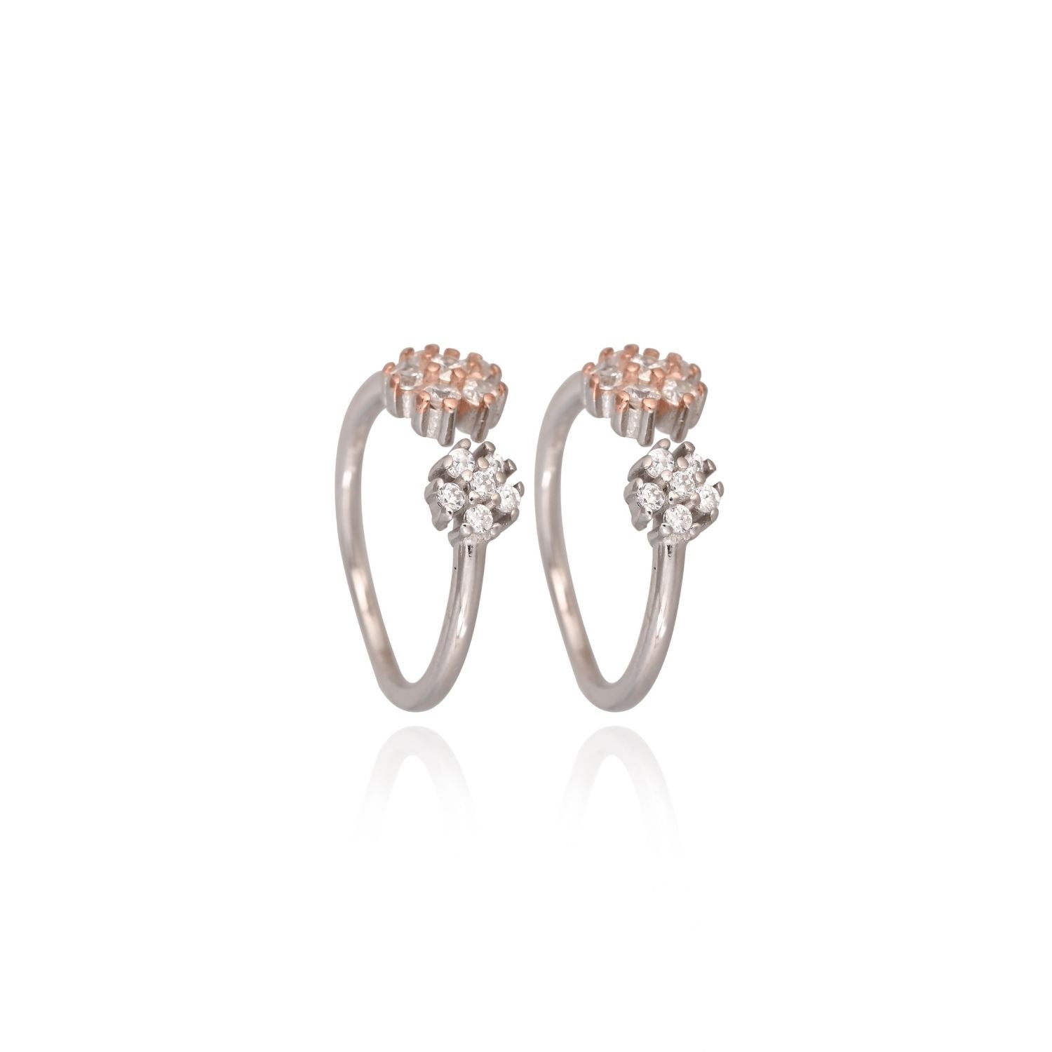 Double-stone sparkling toe ring