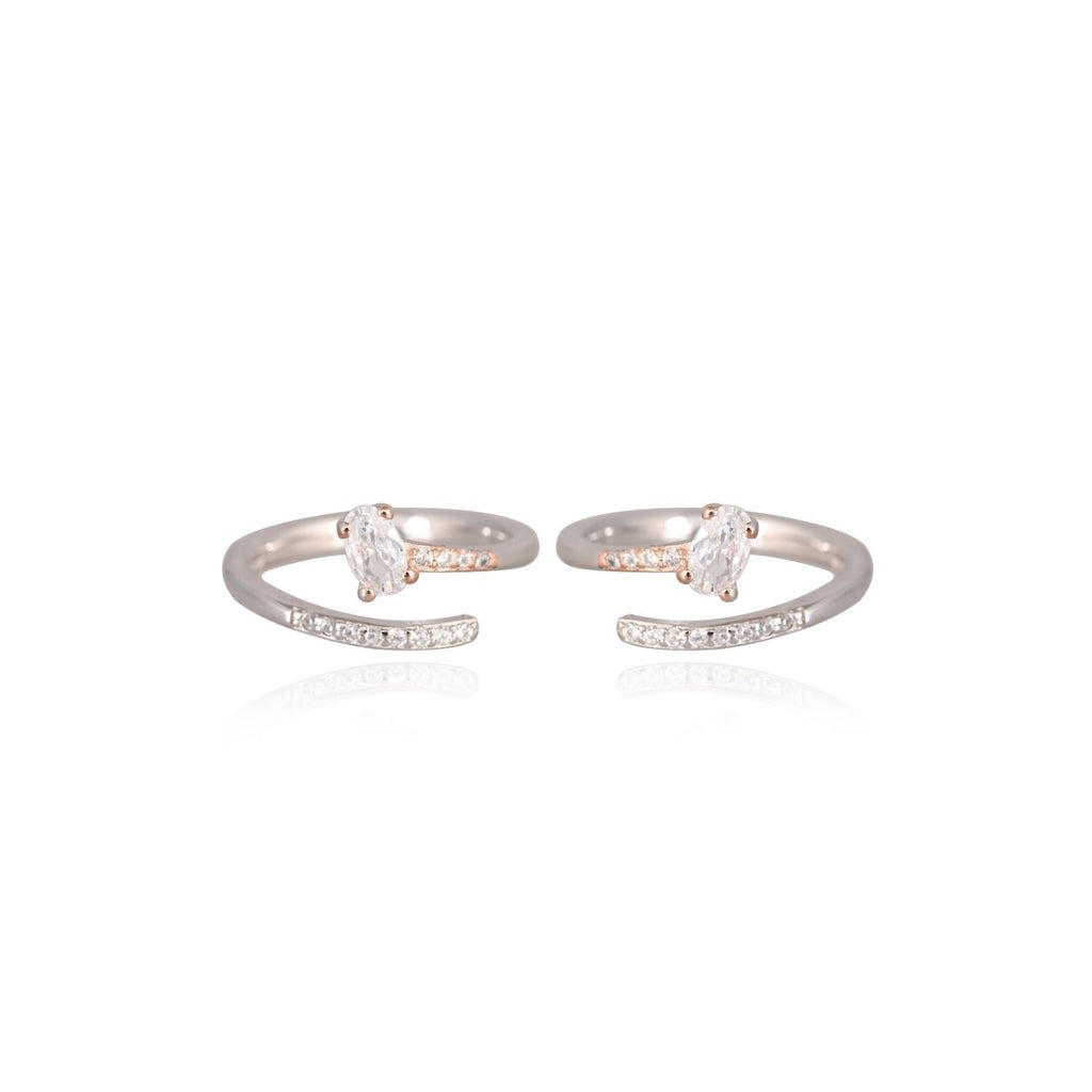 Solitaire open-band toe ring