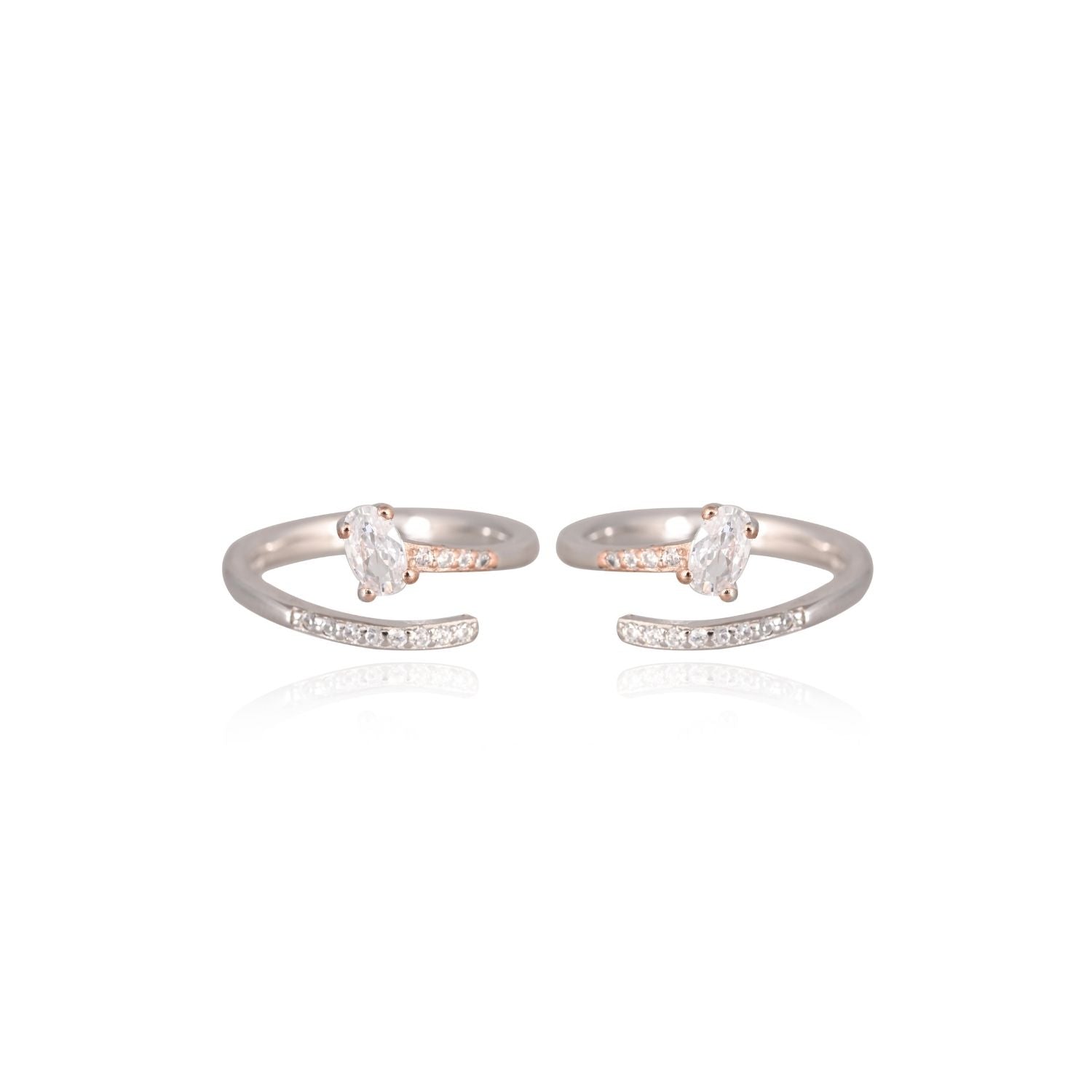 Solitaire open-band toe ring